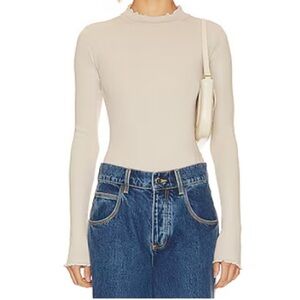 Tularosa Dusty White Long Sleeve Bodysuit Size S